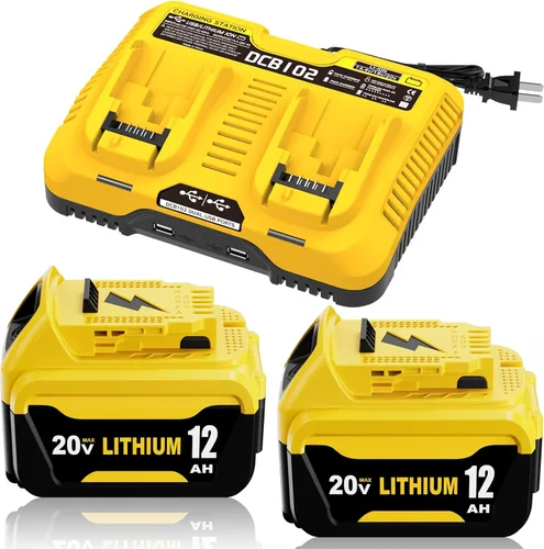 Miniatura 8 de 2Pack 12.0 Ah High Capacity DCB206 Replacement for Dewalt 20v Max Battery Lithium Compatible with Dewalt 20v Battery Compatible with Dewalt Battery
