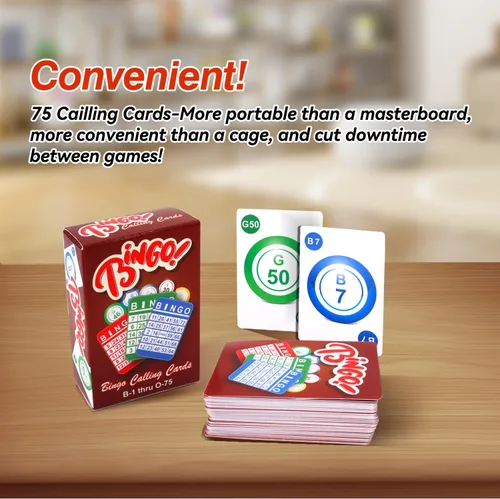 Miniatura 3 de GSE Games & Sports Expert Juego completo de bingo con 50 tarjetas de bingo, 500 fichas, cubierta de tarjetas de llamada, juego divertido de fiesta