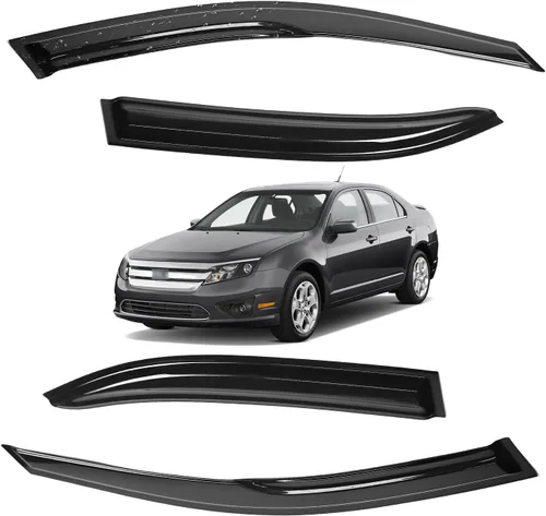 Miniatura 48 de Viseras para ventanas para Mazda 3 Sedán 4 puertas 2004 2005 2006 2007 2008 2009 estilo JDM Mugen, deflector de viento, protector solar y de lluvia