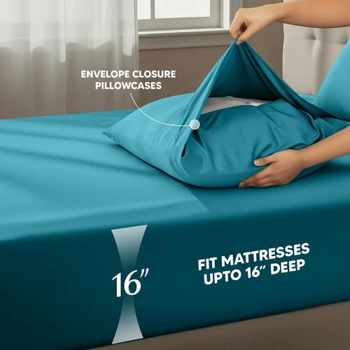 Miniatura 67 de Utopia Bedding Juego de sábanas Queen – Sábanas de 4 piezas para cama tamaño Queen, microfibra suave y transpirable, incluye 1 sábana bajera, 1 Gris