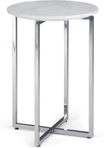 Miniatura 18 de SIMPLIHOME Jenna - Mesa auxiliar de metal, mesa redonda de metal sólido de 18 pulgadas de ancho, mesa auxiliar natural industrial o mesa pequeña