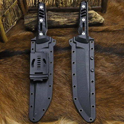 Miniatura 9 de BA-KOR Cuchillo de caza de espiga completa de 14.2 pulgadas (estilo japonés) - Cuchillo de supervivencia de acero DC53 de 0.315 in, mango y funda