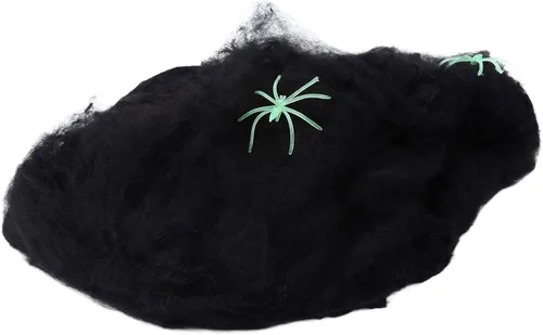 Miniatura 8 de GLOGLOW 5 piezas de telaraña de Halloween, decoración colorida de tela de araña elástica con arañas falsas para Halloween, suministros de fiesta