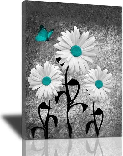 Miniatura 10 de Bulldog Leather Works Lienzo decorativo abstracto de colibrí y girasol, con citas inspiradoras, póster de flores de granja, decoración moderna