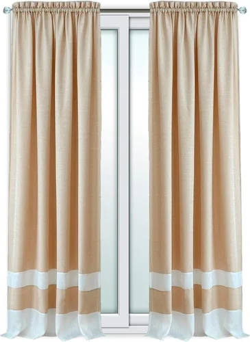 Tejidos Trends - Cortinas de doble tono, cortinas de oscurecimiento para habitación y sala de estar, doble capa para ventana, color marrón y blanco,