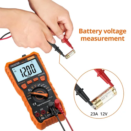 Miniatura 8 de Proster Multímetro Digital 6000 Count - TRMS Voltímetro Multímetro Digital de Rango Automático Probador, Detector NCV Medidor de Corriente y Voltaje