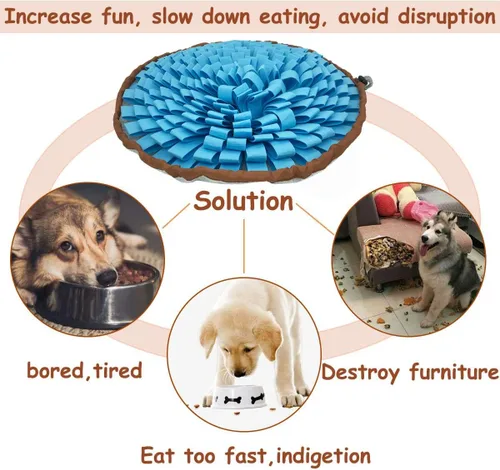 Miniatura 4 de Alfombrilla de olfateo para perros - Tazón de alimentación lenta - Simulando pradera para el aburrimiento, fomenta las habilidades naturales