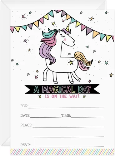 Miniatura 7 de Canopy Street Invitación de fiesta de relleno de llama, 25 invitaciones y sobres de cumpleaños de fiesta de llama, invitación de alpaca plana de 5 x