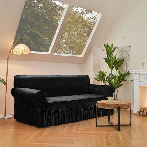 Miniatura 6 de NICEEC Funda para Sillón Súper Suave de 1 Pieza Negro Funda Elástica Universal de Spandex Fundas para Sofá para Sala de Estar Fácil Ajuste Lavable