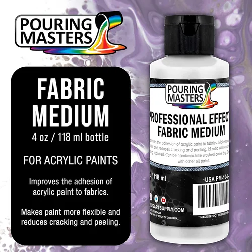 Miniatura 2 de Pouring Masters Professional Effects - Tela mediana de 4 onzas, extensor, mejora la adherencia de pintura a los textiles, medio de tela para pintura