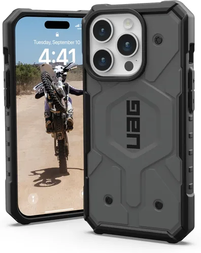 Miniatura 12 de URBAN ARMOR GEAR UAG Funda [Versión Actualizada] Compatible con iPhone 15 Pro 6.1" Pathfinder Transparente Ceniza/Negro Imán Integrado Compatible