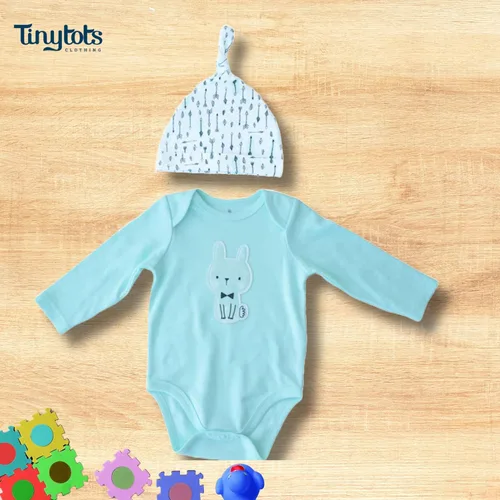 Miniatura 3 de Tiny Tots Conjunto de ropa de bebé de 3 piezas para recién nacido con pantalones + manga larga + gorro Ropa de bebé niño