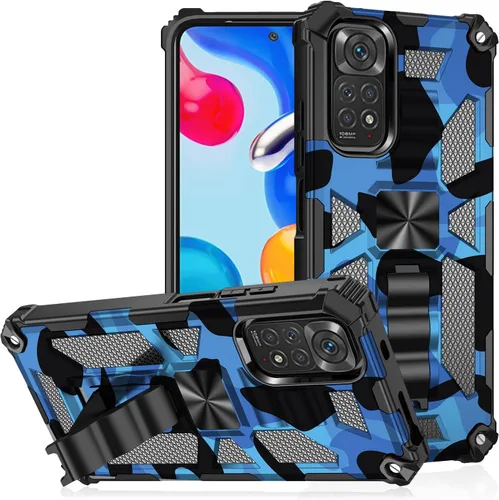 Funda para Redmi Note 11S, funda para Redmi Note 11 4G, funda de camuflaje militar con protección de grado militar, probada contra caídas y cubierta