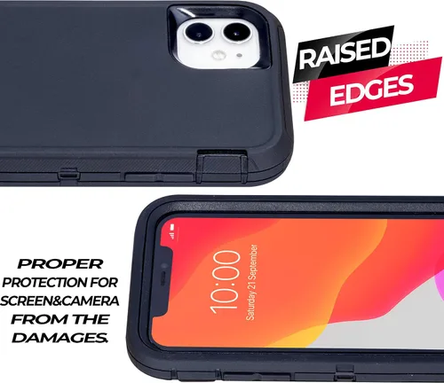 Miniatura 6 de Funda para iPhone 11 (6.1 pulgadas) con 2 protectores de pantalla Resistente cuerpo completo de grado militar protección contra caídas Funda