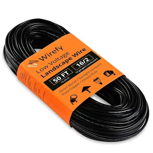 Miniatura 18 de Wirefy Cable de paisaje de bajo voltaje 10/2 de 50 pies Cable de iluminación de paisaje de bajo voltaje Cobre puro Entierro directo al aire