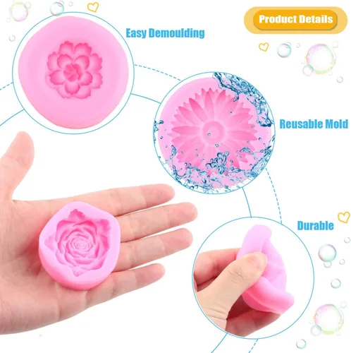 Miniatura 2 de Molde de silicona de flor de hibisco, moldes de fondant de orquídeas de hibisco, molde de flores de crisantemo, moldes de flores de cerezo