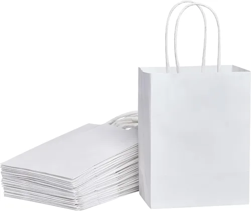 Miniatura 13 de SUNCOLOR 25 bolsas pequeñas de regalo negras con asas, mini bolsas de regalo de 6 pulgadas para recuerdos de fiesta, golosinas y recuerdos de boda