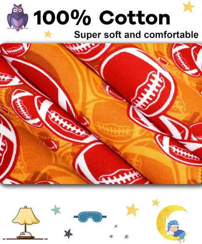 Miniatura 5 de KOBERO Boys Pajamas 4 Pieces Long Set 100% Cotton Sleepwear Size 18 Months-12 Years
