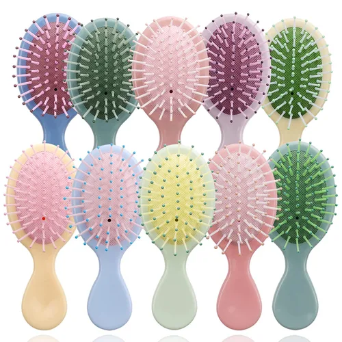 Miniatura 10 de Mini cepillo de pelo mojado de 20 piezas, cepillo desenredante de viaje con cerdas suaves para la mayoría de tipos de cabello, práctico de operar