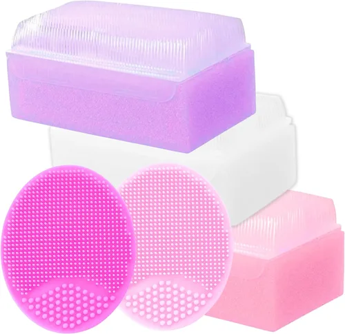Cepillo y Esponja para Costra Láctea del Bebé - Esenciales de Baño para Recién Nacidos | Peine de Tratamiento | Esponjas de Baño para Bebés (5-Pack