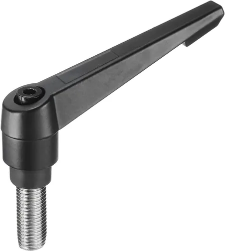 Miniatura 59 de uxcell Manija de palanca de sujeción ajustable M5 x 0.787 in óxido negro métrico acero al carbono macho roscado perillas de mano con botón