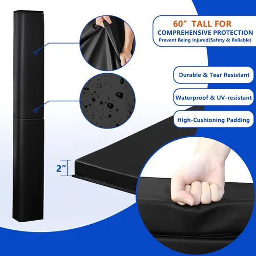 Miniatura 4 de Square Pole Pads Base Padding Basketball Pole Pads Heavy Duty Square Pole Pads Outdoor Fits 4"x4", 5"x5", 6"x6",6"x8", 8"x8" Poles and Bases Negro
