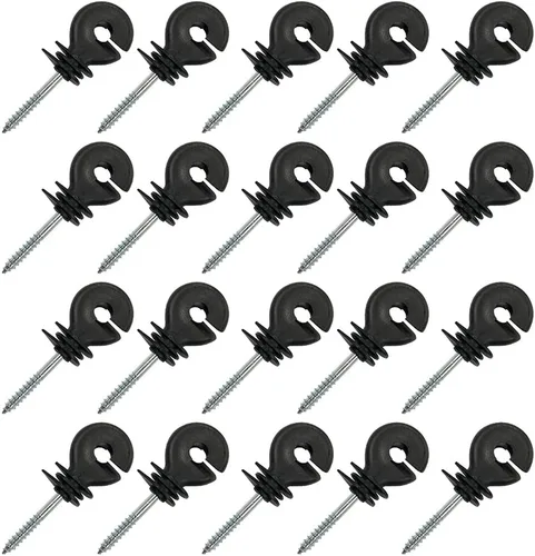 SagaSave Aislador autorroscante eléctrico de cercado eléctrico para postes de madera, aisladores de valla eléctrica, aisladores de cercas