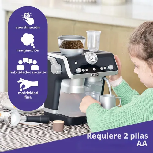 Miniatura 4 de Casdon De'Longhi Toys Barista Cafetera. Juego de cocina de juguete para niños con partes móviles, sonidos realistas y revelación de café mágico.