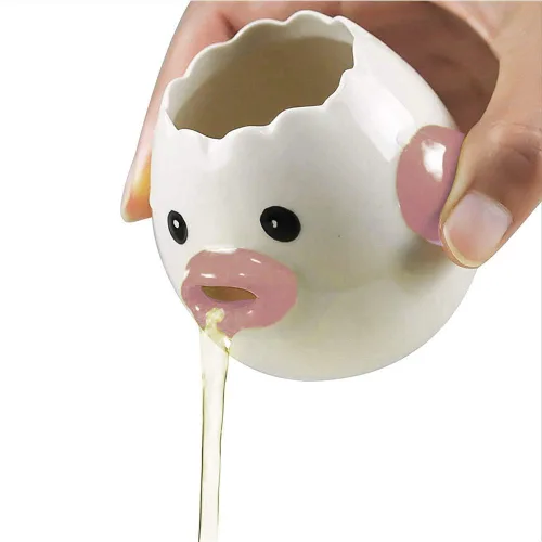 Miniatura 5 de Separador de huevos, cerámica, rosa, 3 x 3 pulgadas, 4.3 onzas