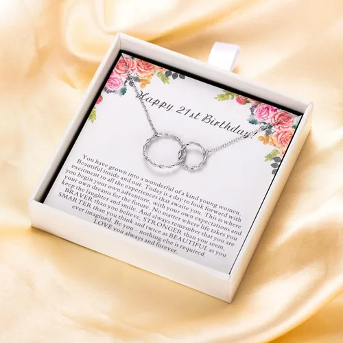Miniatura 4 de AM ANNIS MUNN Regalos de 21 cumpleaños para ella, collares de plata de ley 925 para mujeres, regalos de cumpleaños 21 para mujeres, hija, gitfs