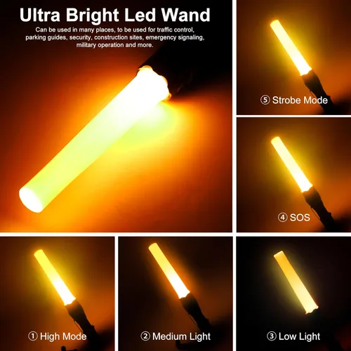 Miniatura 4 de 4 luces LED de señal de seguridad de 11 pulgadas, luces de control de tráfico con 7 modos de flash rojo, para asistente de estacionamiento