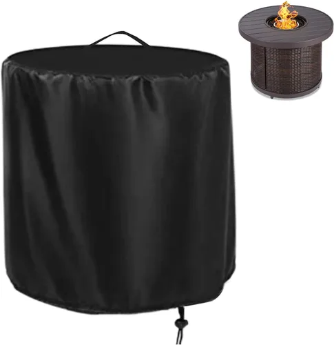 Miniatura 14 de Cubierta rectangular para fogata, impermeable, para mesa de fuego de gas propano al aire libre, 28 pulgadas de largo x 28 pulgadas de ancho x 24