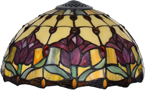 Miniatura 6 de Reemplazo de pantalla de lámpara Tiffany de 12 pulgadas, solo lámpara de vitral, diseño de flor de tulipán, para lámpara de mesa, luz colgante
