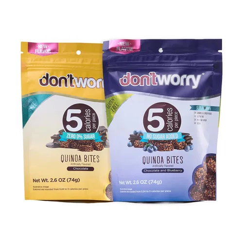 Miniatura 9 de Don't Worry Bocados orgánicos de quinua Sabor a nuez de chocolate y almendras Caramelo sin azúcar, 4 calorías por pieza, galletas cetogénicas