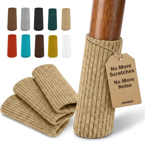 Miniatura 19 de 16 Piezas Protectores de Calcetines para Patas de Silla Premium Color Verde Aguamarina para Suelos de Madera Dura - No se Caen Fácilmente - Muy