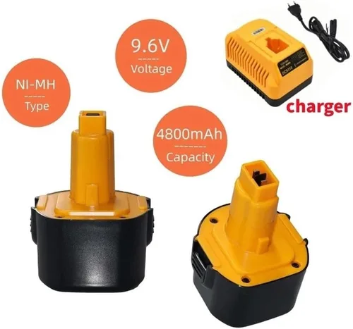 Miniatura 2 de 4800mAh Ni-MH Replacement Battery Compatible for Dewalt 9.6V Batteries DE9061 DE9062 DW9061 DW9062 DE9036 DW911 DW921 with Charger(9.6V-4800mAh-1PCS)