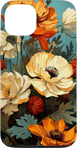 Miniatura 7 de Funda de flores mexicanas para iPhone 12 Pro Max Marigold Flower and Teal Aqua Blue Cyan