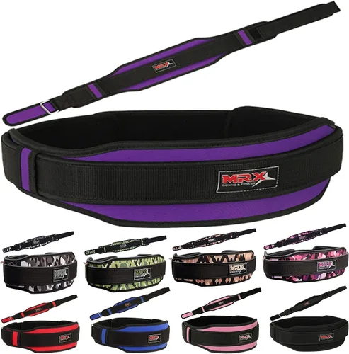 Miniatura 16 de MRX - Cinturón de levantamiento de pesas con soporte de espalda doble, entrenamiento de gimnasio, cinturones de 5 pulgadas de ancho, 11