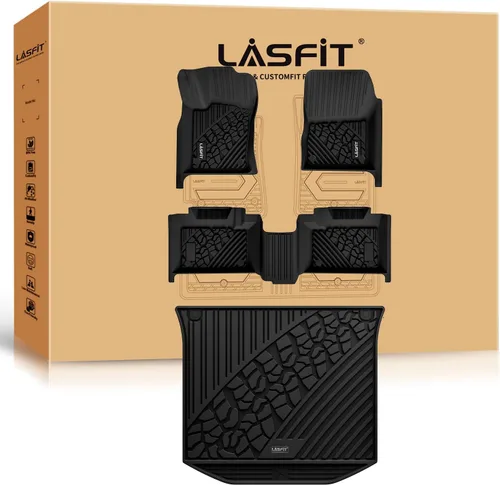 Miniatura 19 de LASFIT Alfombrillas de Piso para Jeep Grand Cherokee L 2021-2025 (SOLO para 6 Asientos Sin Consola Central) Revestimientos de Piso de Automóvil