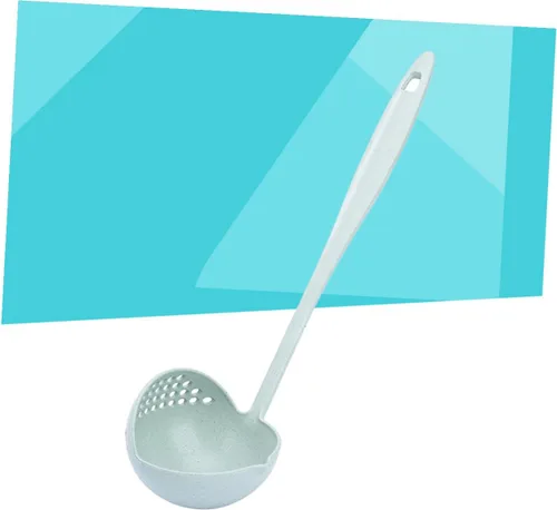 Miniatura 7 de Cuchara de sopa de paja de trigo 2 1 Cucharas de gachas de mango largo Cucharas de sopa Laddle Suministros de cocina Cuchara de paja de trigo