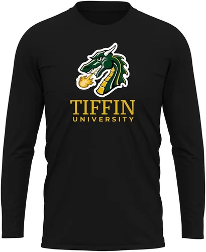 Miniatura 46 de Camisa deportiva de manga larga oficial de la NCAA Collegiate para hombre, colección negra con logotipo primario