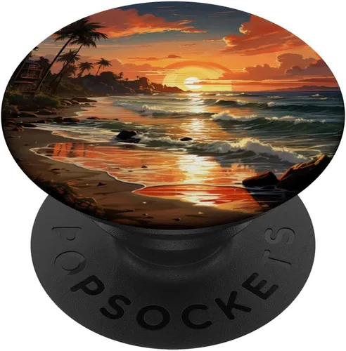 Miniatura 6 de Beach Ocean Sundown Graphic PopSockets MagSafe PopGrip for iPhone