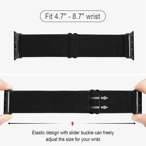 Miniatura 2 de Paquete de 4 correas elásticas Solo Loop compatibles con Apple Watch de 1.496 pulgadas, 1.575 pulgadas, 1.614 pulgadas, 1.654 pulgadas, 1.732