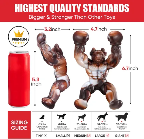 Miniatura 5 de Juguetes para perros para masticadores agresivos, juguetes indestructibles para perros, huesos de perro casi indestructibles para perros pequeños
