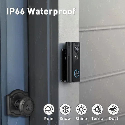 Miniatura 8 de XTU - Cámara de timbre inalámbrica sin suscripción, timbre de video 2K con timbre, audio de 2 vías, alerta instantánea, detección humana, visión