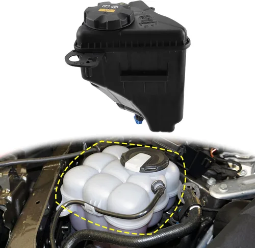 Miniatura 3 de X AUTOHAUX Tanque de depósito de radiador de refrigerante 17137647283 Botella de expansión de desbordamiento de refrigerante con tapa y sensor