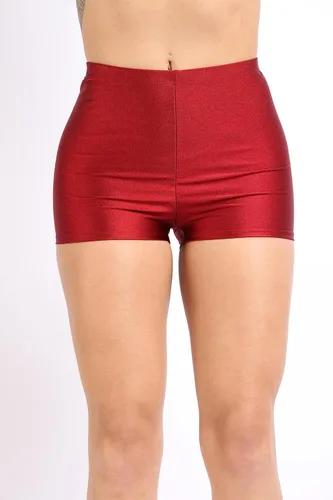 Miniatura 4 de TOO HOT FASHIONS Pantalones cortos de nailon para mujer, sexy, cómodos, de cintura alta, brillantes, para baile, correr, discoteca, rave, club