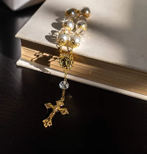 Miniatura 5 de MTT Pulsera de rosario con cruz para la primera comunión, recuerdos de fiesta de bautismo, recuerdos de boda, recuerdos de quinceañera, recuerdo
