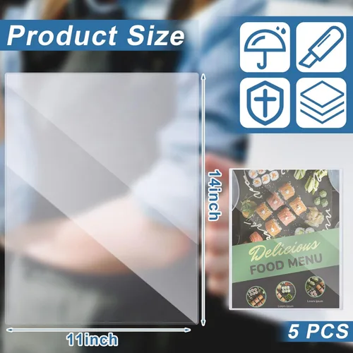 Miniatura 3 de Henoyso 5 protectores rígidos de PVC de 11 x 14 pulgadas, fundas de plástico duro resistentes para impresiones, revistas, fotos y papel, cubiertas