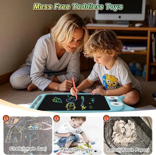 Miniatura 3 de Tableta de escritura LCD de 10 pulgadas, juguete de tablero de garabatos borrable, lindo bloc de dibujo de búho para niños de 2 a 6 años, regalo